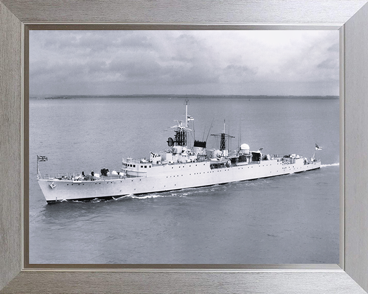 HMS Wrangler (R48) - Underway 1953 - Royal Navy W Class Destroyer Photo Print Wall Art Naval Decor UK Posters, Prints, & Visual Artwork Hampshire Prints 10 x 8 Silver Frame No