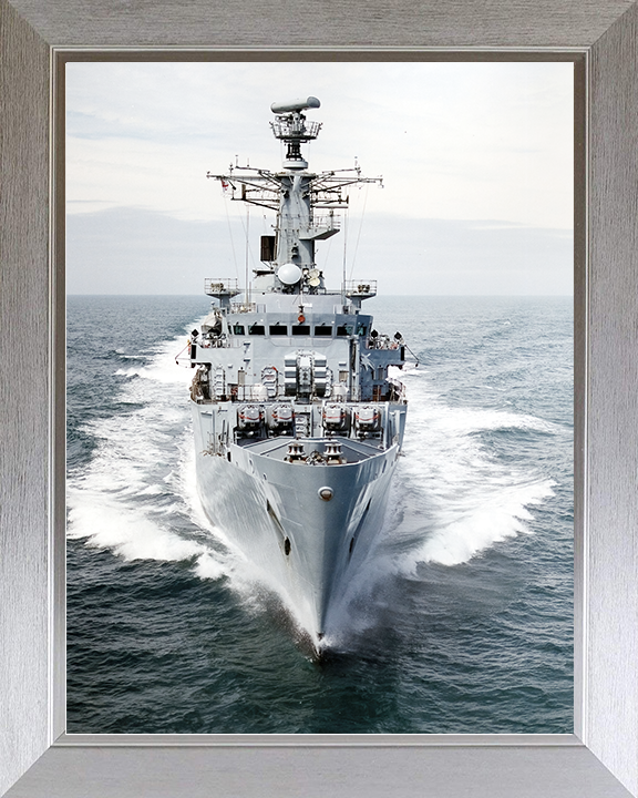 HMS Brazen (F91) Royal Navy Type 22 Frigate Bow View Photo Print Wall Art Decor Posters, Prints, & Visual Artwork Hampshire Prints 10 x 8 Silver Frame No