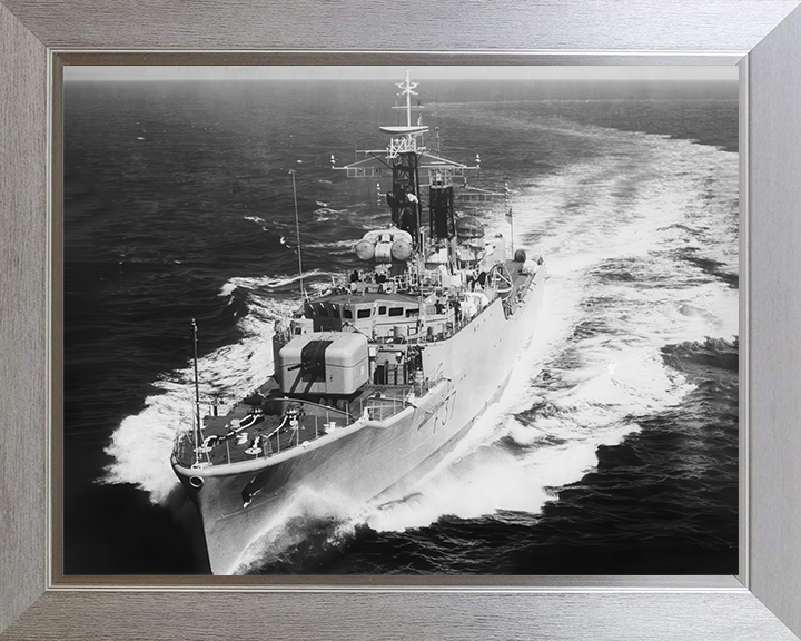 HMS Jaguar (F37) Photo Print - At Sea 1963 - Royal Navy Leopard Class Frigate Hampshire Prints 10 x 8 Silver Frame No