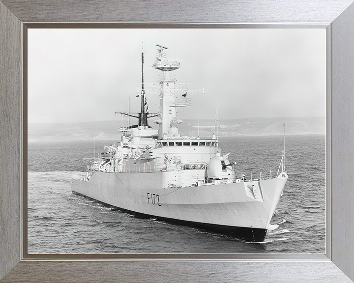HMS Ambuscade (F172) Royal Navy Type 21 Frigate Starboard Bow View Photo Print Wall Art Decor Posters, Prints, & Visual Artwork Hampshire Prints 10 x 8 Silver Frame No