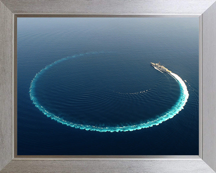 HMS Richmond (F239) Photo Print - Circle Turn - Royal Navy Type 23 Frigate Hampshire Prints 10 x 8 Silver Frame No