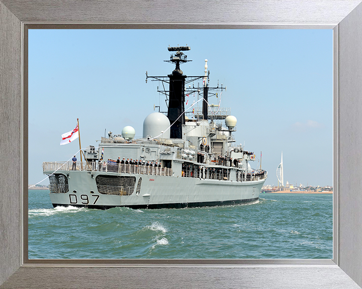 HMS Edinburgh (D97) Royal Navy Type 42 Destroyer Paying Off Photo Print Wall Art Decor Posters, Prints, & Visual Artwork Hampshire Prints 10 x 8 Silver Frame No