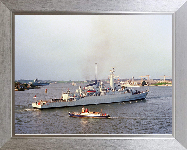 HMS Arrow (F173) Royal Navy Type 21 Frigate Entering Harbour Photo Print Wall Art Decor Posters, Prints, & Visual Artwork Hampshire Prints 10 x 8 Silver Frame No