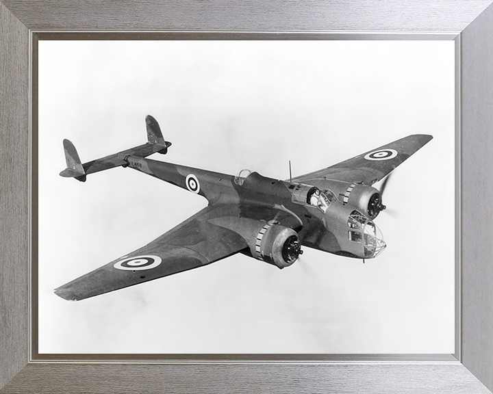 RAF Handley Page H.P.52 Hampden Mk 1 in flight Photo Print - Royal Air Force Aircraft Posters, Prints, & Visual Artwork Hampshire Prints 10 x 8 Silver Frame No