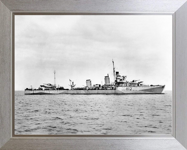 HMS Achates (H12) Royal Navy A Class destroyer Destroyer Photo Print Starboard View Warship Wall Art Posters, Prints, & Visual Artwork Hampshire Prints 10 x 8 Silver Frame No