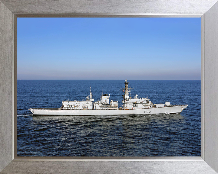 HMS St Albans (F83) Photo Print - At Sea 2017 - Royal Navy Type 23 Frigate Hampshire Prints 10 x 8 Silver Frame No
