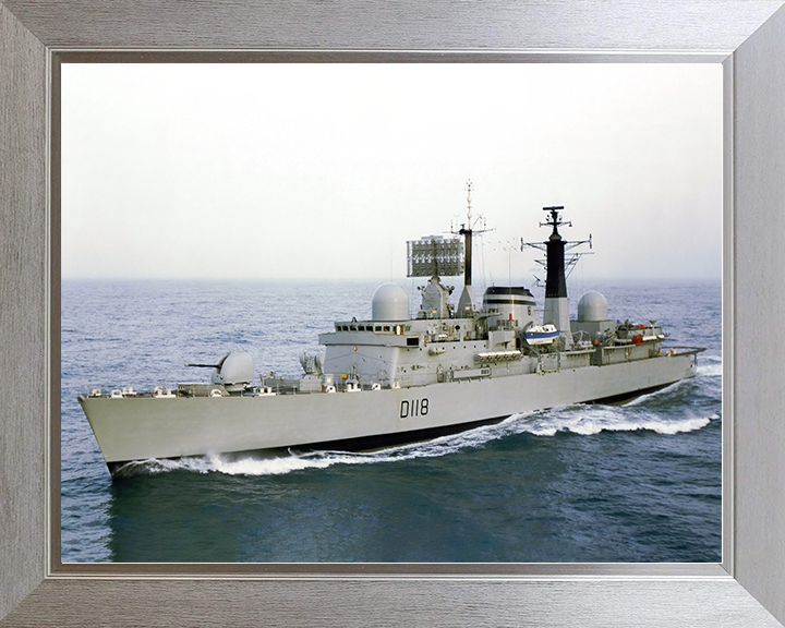 HMS Coventry (D118) Royal Navy Type 42 Destroyer At Sea Photo Print Wall Art Decor Posters, Prints, & Visual Artwork Hampshire Prints 10 x 8 Silver Frame No