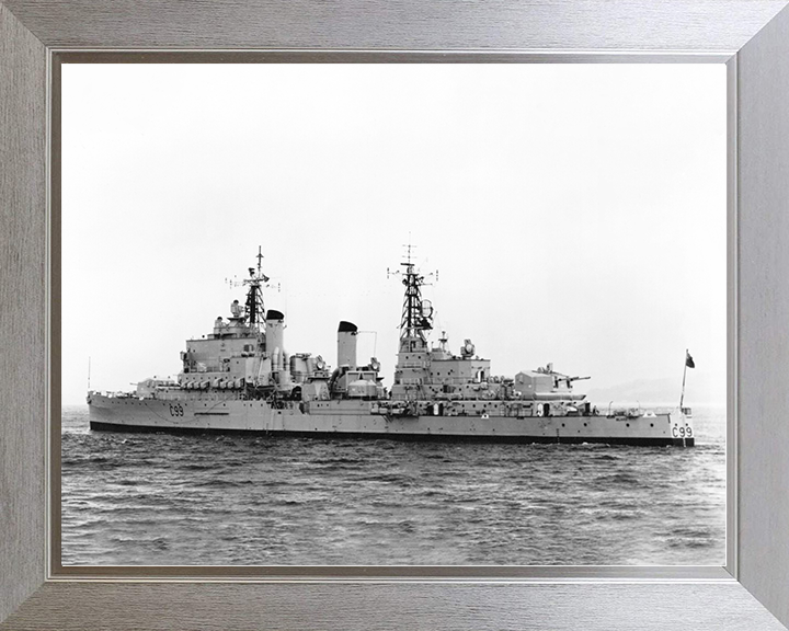 HMS Blake (C99) Royal Navy Tiger Class Light Cruiser At Sea 1961 Photo Print Wall Art Decor Posters, Prints, & Visual Artwork Hampshire Prints 10 x 8 Silver Frame No