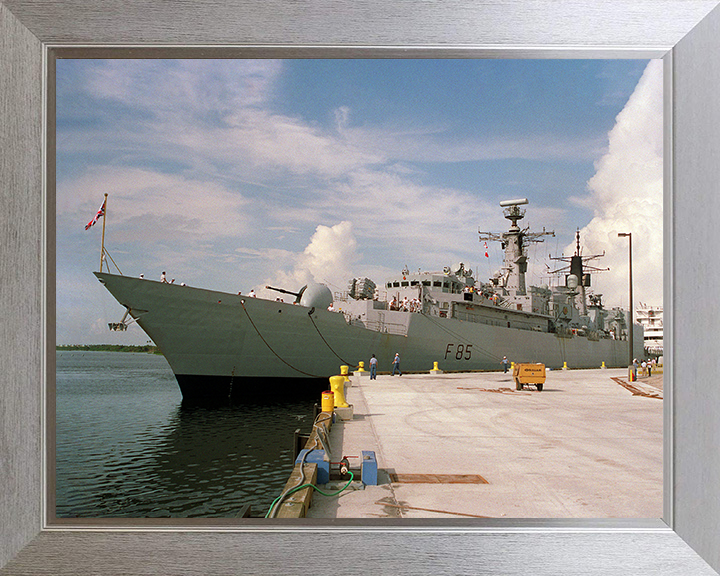 HMS Cumberland (F85) Photo Print - Florida 1993 - Royal Navy Type 22 Frigate Hampshire Prints 10 x 8 Silver Frame No