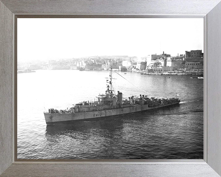 HMS Halladale (K417) Photo Print - Valletta 1946 - Royal Navy River Class Frigate Posters, Prints, & Visual Artwork Hampshire Prints 10 x 8 Silver Frame No