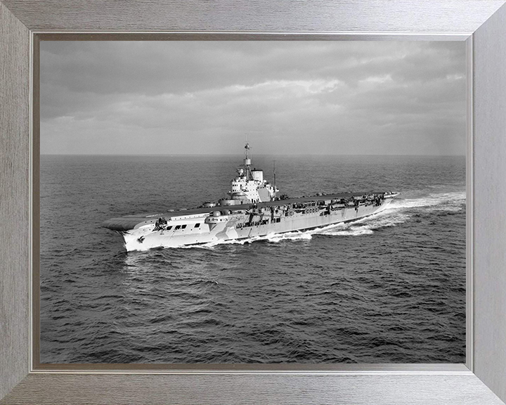 HMS Victorious (R38) Photo Print - At Sea 1941 - Royal Navy Illustrious Class Aircraft Carrier Hampshire Prints 10 x 8 Silver Frame No