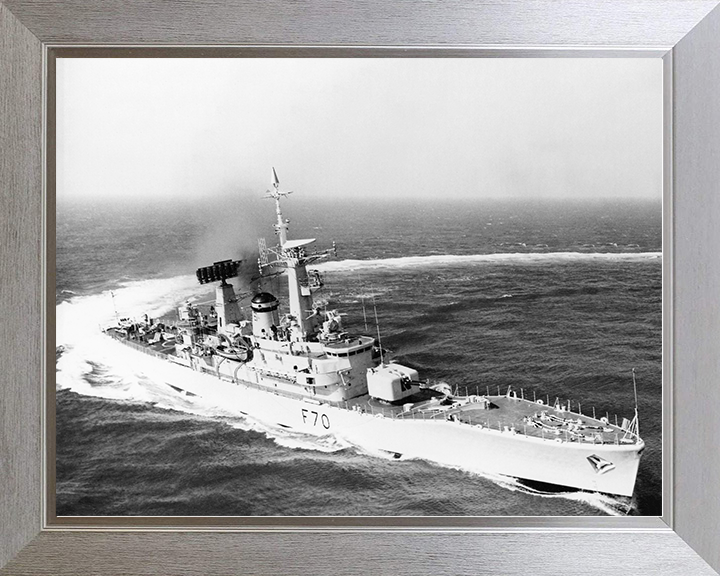 HMS Apollo (F70) Royal Navy Leander Class Frigate Hard Turn To Port Photo Print Wall Art Decor Posters, Prints, & Visual Artwork Hampshire Prints 10 x 8 Silver Frame No
