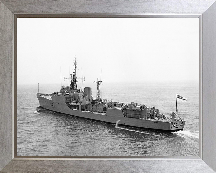 HMS Hardy (F54) Photo Print - At sea 1956 - Royal Navy Blackwood Class Frigate Hampshire Prints 10 x 8 Silver Frame No