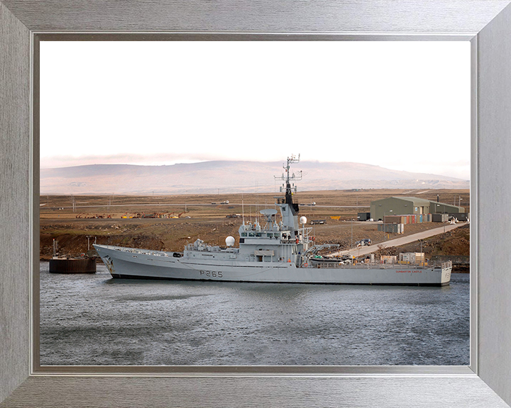 HMS Dumbarton Castle (P265) Royal Navy Castle Class Patrol Vessel Falklands Photo Print Wall Art Decor Posters, Prints, & Visual Artwork Hampshire Prints 10 x 8 Silver Frame No