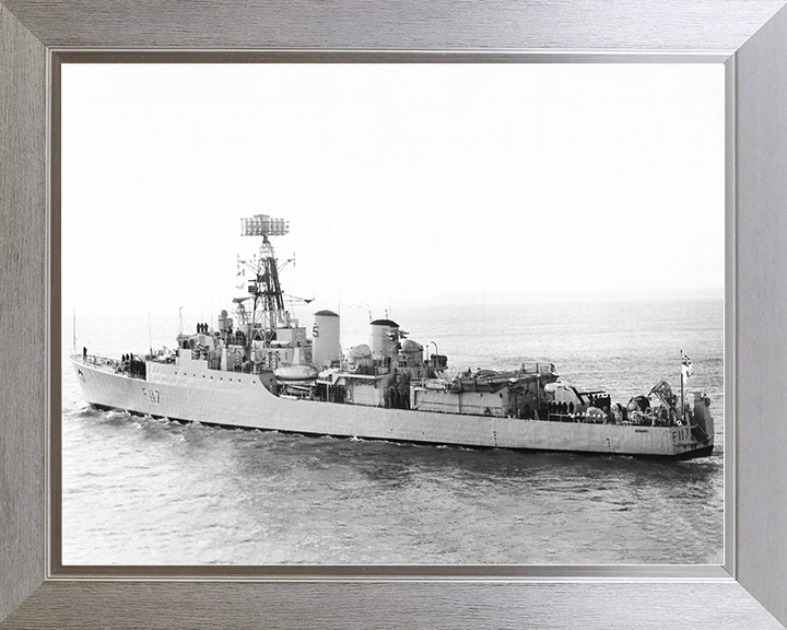 HMS Ashanti (F117) Royal Navy Tribal Class Frigate Port Side View Photo Print Wall Art Decor Posters, Prints, & Visual Artwork Hampshire Prints 10 x 8 Silver Frame No