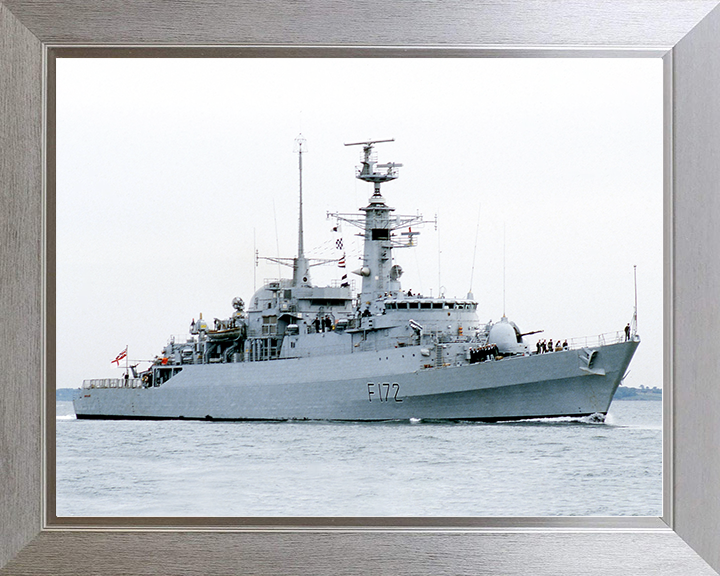 HMS Ambuscade (F172) Royal Navy Type 21 Frigate Entering Harbour Photo Print Wall Art Decor Posters, Prints, & Visual Artwork Hampshire Prints 10 x 8 Silver Frame No