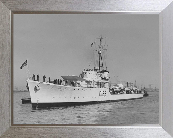 HMS Nepal (D125) Photo Print - At Anchor - Royal Navy N Class Destroyer Hampshire Prints 10 x 8 Silver Frame No