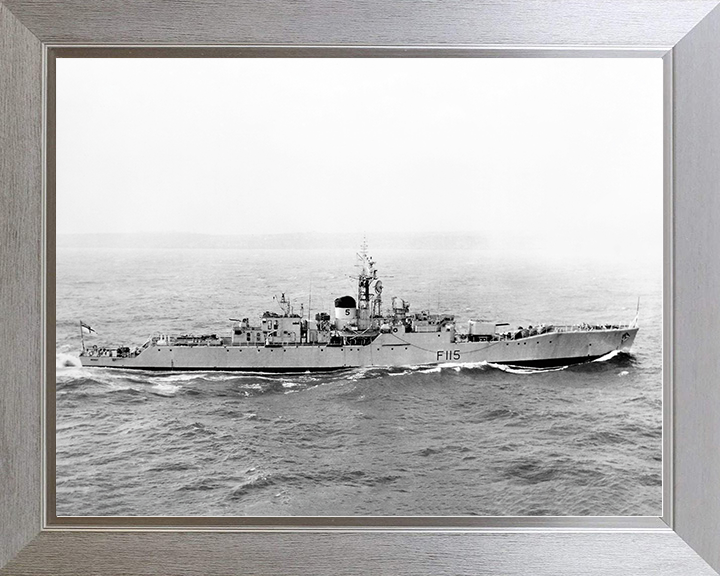 HMS Berwick (F115) Royal Navy Rothesay Class Frigate Starboard Beam View Photo Print Wall Art Decor Posters, Prints, & Visual Artwork Hampshire Prints 10 x 8 Silver Frame No