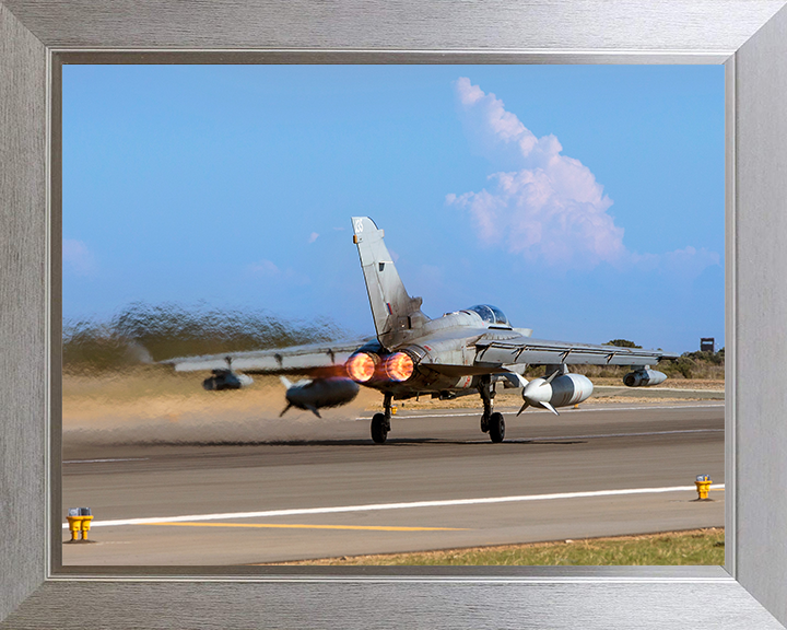 RAF Tornado GR4 Taking off Photo Print - Royal Air Force Aircraft Hampshire Prints 10 x 8 Silver Frame No
