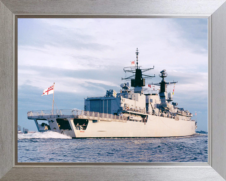 HMS Brave (F94) Royal Navy Type 22 Frigate Low Starboard Quarter View Photo Print Wall Art Decor Posters, Prints, & Visual Artwork Hampshire Prints 10 x 8 Silver Frame No