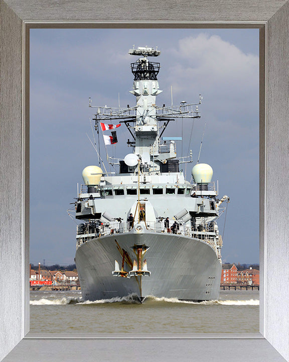 HMS Westminster (F237) Photo Print - Low Bow View - Royal Navy Type 23 Frigate Hampshire Prints 10 x 8 Silver Frame No