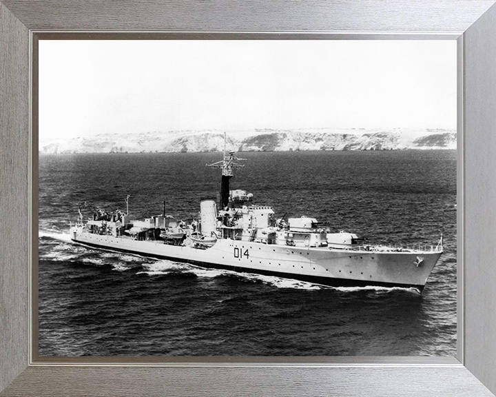 HMS Armada (D14) Photo Print - At Sea - Royal Navy Battle Class Destroyer Posters, Prints, & Visual Artwork Hampshire Prints 10 x 8 Silver Frame No