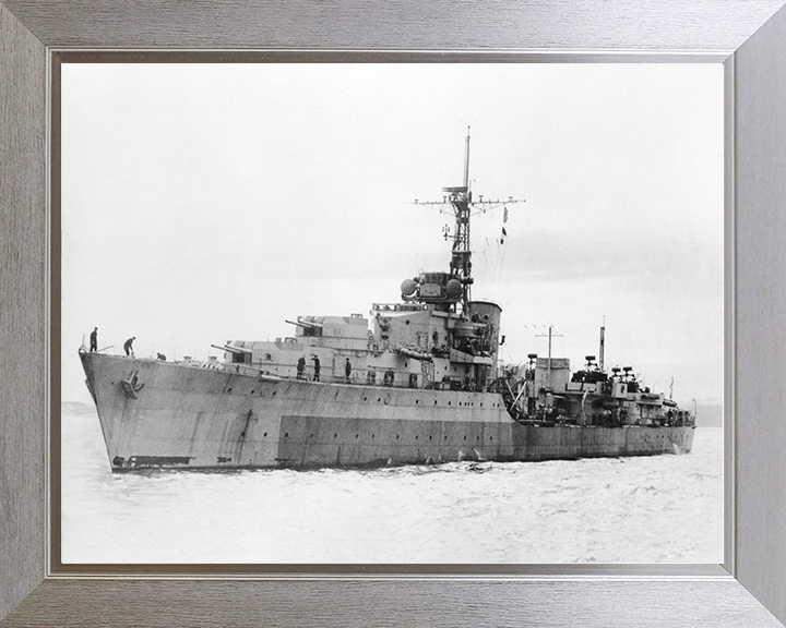HMS Camperdown (D32) Royal Navy Battle Class Destroyer Port Side View Photo Print Wall Art Decor Posters, Prints, & Visual Artwork Hampshire Prints 10 x 8 Silver Frame No