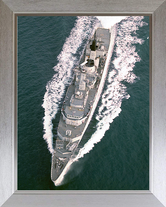 HMS Broadsword (F88) Royal Navy Type 22 Frigate From Above Photo Print Wall Art Decor Posters, Prints, & Visual Artwork Hampshire Prints 10 x 8 Silver Frame No