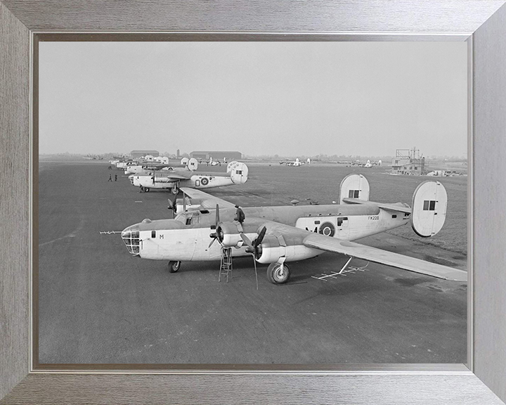 RAF B-24 Consolidated Liberator GR Mark IIIs Photo Print - Royal Air Force Aircraft Posters, Prints, & Visual Artwork Hampshire Prints 10 x 8 Silver Frame No