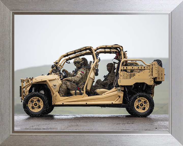 Royal Marine Commandos on a Polaris MRZR-D4 Photo Print Hampshire Prints 10 x 8 Silver Frame No