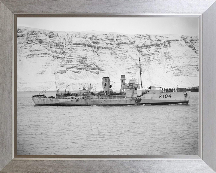 HMS Abelia (K184) Royal Navy Flower Class Corvette Photo Print Warship Wall Art Posters, Prints, & Visual Artwork Hampshire Prints 10 x 8 Silver Frame No