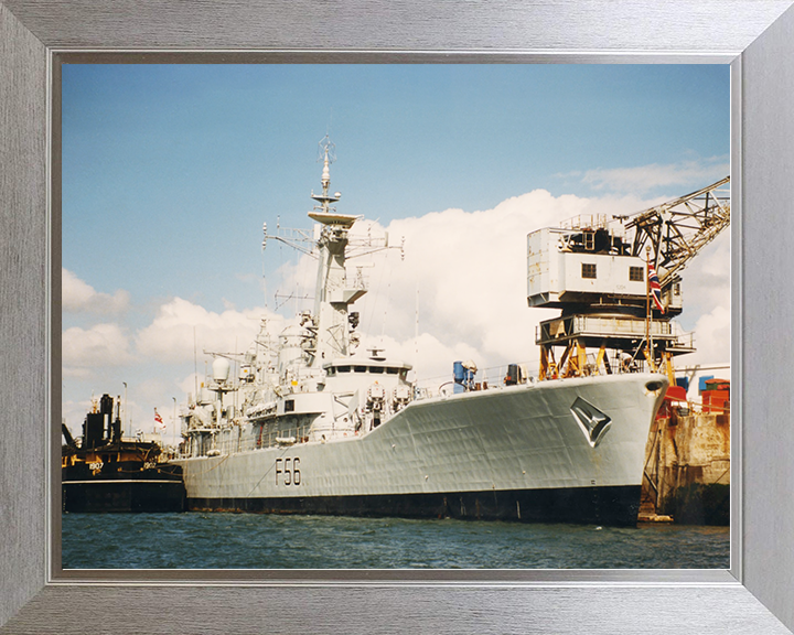 HMS Argonaut (F56) Royal Navy Leander Class Frigate Alongside Photo Print Wall Art Decor Posters, Prints, & Visual Artwork Hampshire Prints 10 x 8 Silver Frame No