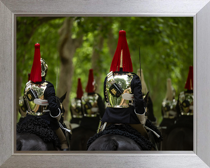 Household Cavalry Troopers Riding Photo Print - British Army Hampshire Prints 10 x 8 Silver Frame No