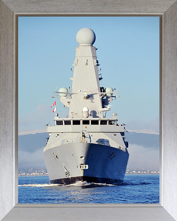 HMS Daring (D32) Photo Print - Enters HMNB Clyde 2011 - Royal Navy Type 45 Destroyer Posters, Prints, & Visual Artwork Hampshire Prints 10 x 8 Silver Frame No