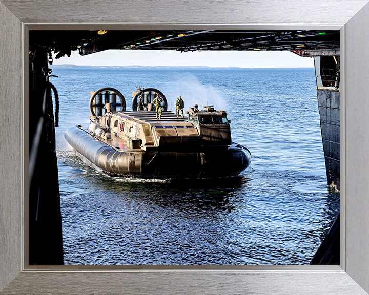 Royal Marines Landing craft Air Cushioned LCAC Hovercraft | Photo Print | Framed Print | Military | Commando | Wall Art | Decor | Photography Hampshire Prints 10 x 8 Silver Frame No