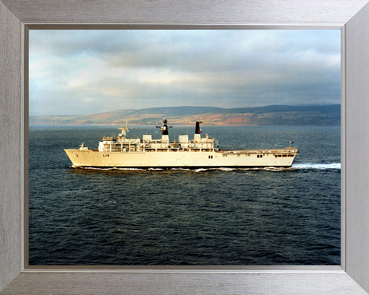 HMS Albion (L14) Photo Print - During Trials 2002 - Royal Navy Albion Class Amphibious Ship Posters, Prints, & Visual Artwork Hampshire Prints 10 x 8 Silver Frame No