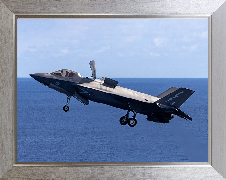 F-35B Lighting Jet Takeoff Aug 2025 Photo Print - Royal Navy Aircraft Posters, Prints, & Visual Artwork Hampshire Prints 10 x 8 Silver Frame No