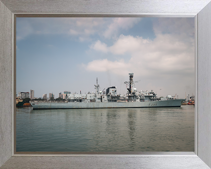 HMS Richmond (F239) Photo Print - Enters Mumbai 2025 - Royal Navy Type 23 Frigate Posters, Prints, & Visual Artwork Hampshire Prints 10 x 8 Silver Frame No