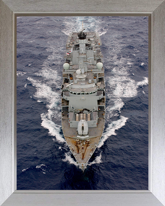 HMS Iron Duke (F234) Photo Print - Atlantic 2006 - Royal Navy Type 23 Frigate Hampshire Prints 10 x 8 Silver Frame No