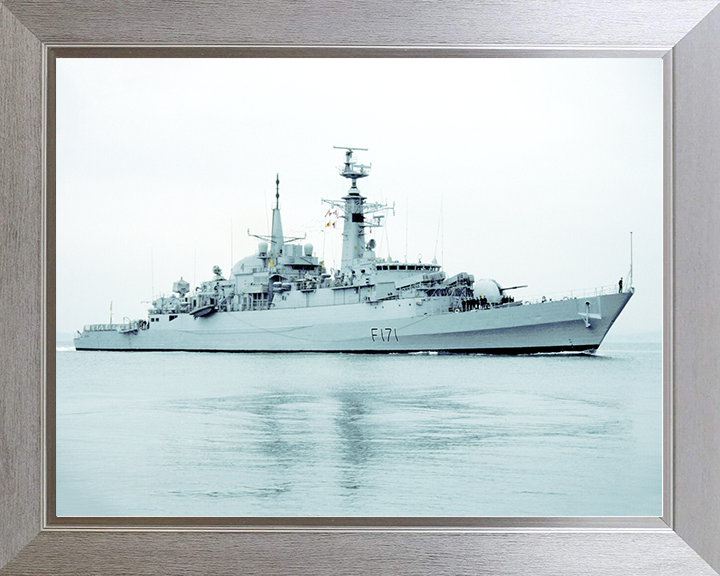 HMS Active (F171) Royal Navy Type 21 Frigate Photo Print Warship Wall Art Decor Posters, Prints, & Visual Artwork Hampshire Prints 10 x 8 Silver Frame No