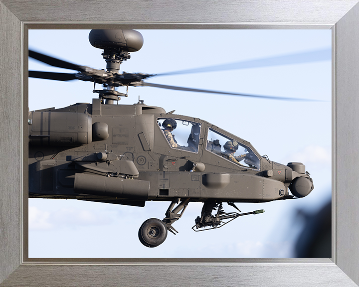 Army Apache Echo Helicopter cockpit Close up Photo Print - British Army Hampshire Prints 10 x 8 Silver Frame No