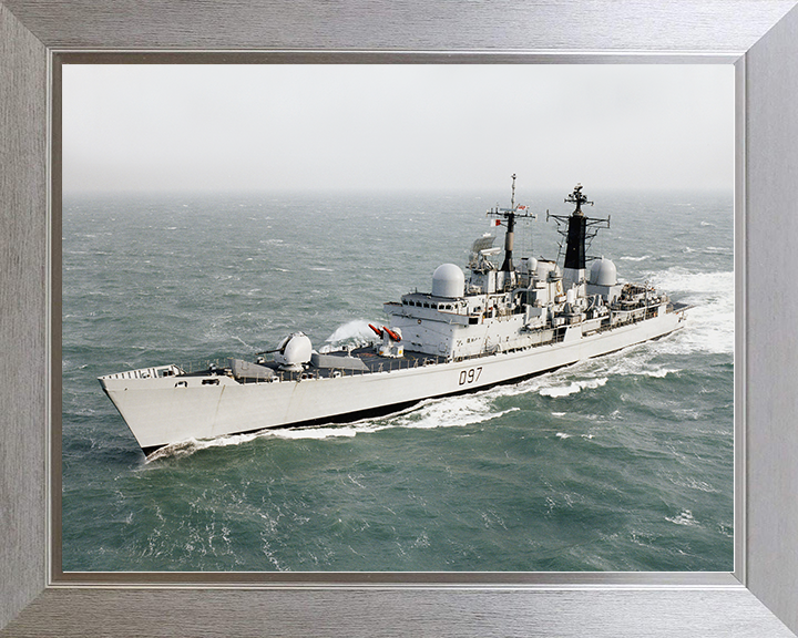 HMS Edinburgh (D97) Royal Navy Type 42 Destroyer At Sea 2001 Photo Print Wall Art Decor Posters, Prints, & Visual Artwork Hampshire Prints 10 x 8 Silver Frame No