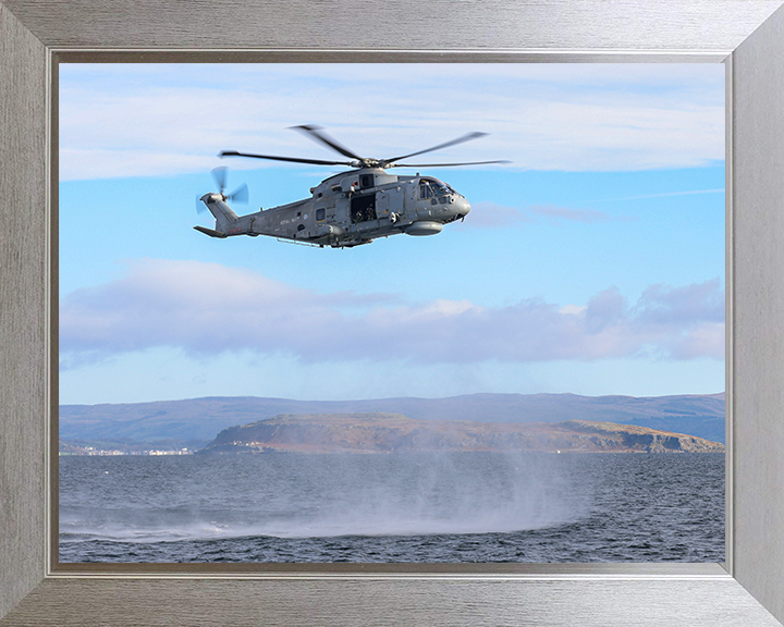 Merlin Helicopter Hovering above the sea Photo Print - Royal Navy Aircraft