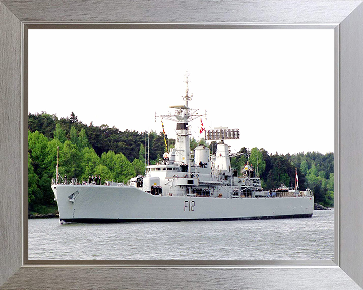 HMS Achilles (F12) Royal Navy Leander Class Frigate Photo Print Warship Wall Art Posters, Prints, & Visual Artwork Hampshire Prints 10 x 8 Silver Frame No
