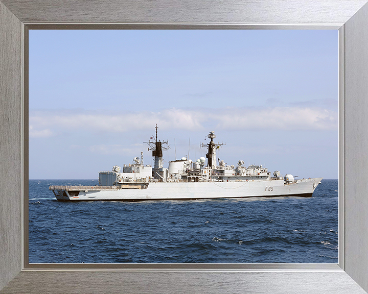 HMS Cumberland (F85) Royal Navy Type 22 Frigate Low Starboard Beam View Photo Print Wall Art Decor Posters, Prints, & Visual Artwork Hampshire Prints 10 x 8 Silver Frame No