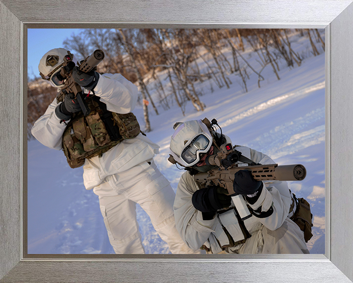 Royal Marine Commandos SRS in Norway Photo Print Hampshire Prints 10 x 8 Silver Frame No
