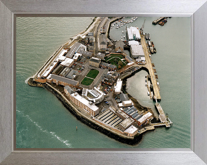 HMS Dolphin Photo Print - Gosport Hampshire 2002 - Royal Navy Shore Establishment Hampshire Prints 10 x 8 Silver Frame No