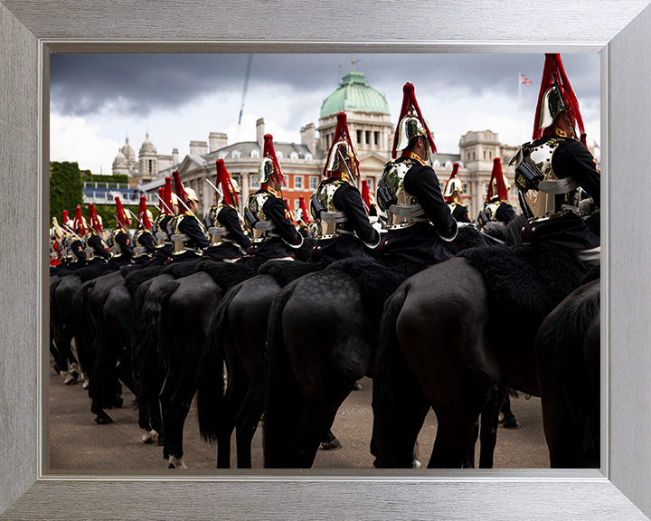 Blues and Royals on parade Photo Print - British Army Hampshire Prints 10 x 8 Silver Frame No