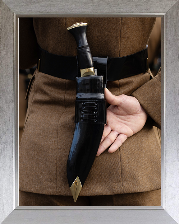 British Army Royal Gurkha Rifles Kukri Knife Close Up 2025 Photo Print Wall Art Poster Posters, Prints, & Visual Artwork Hampshire Prints 10 x 8 Silver Frame No