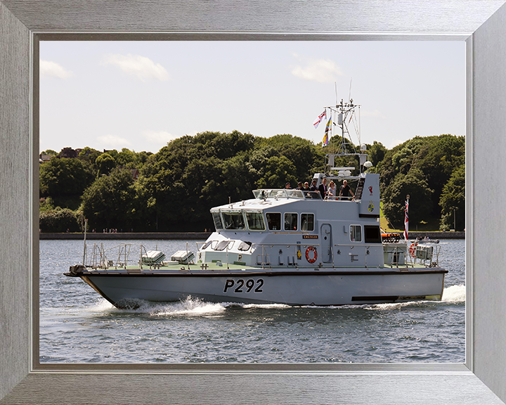 HMS Charger (P292) Royal Navy Archer Class Patrol Vessel Entering Kiel Harbour 2022 Photo Print Wall Art Decor Posters, Prints, & Visual Artwork Hampshire Prints 10 x 8 Silver Frame No